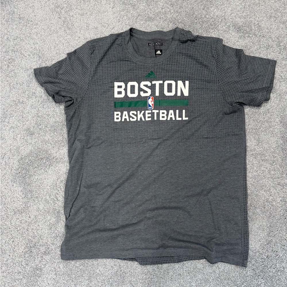 Gray Boston Basketball T-Shirt